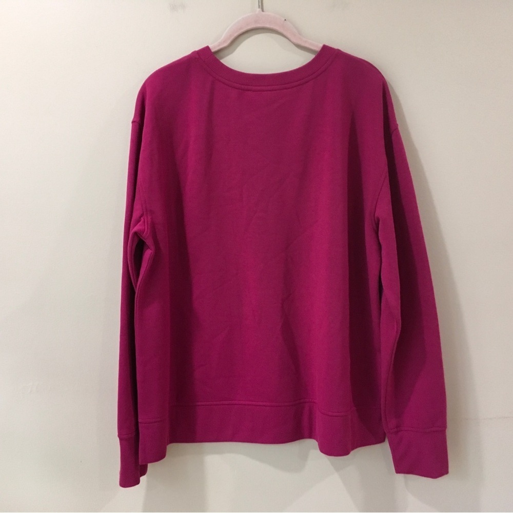 NWT Jane and Delancey Women’s M Pink Rhinestone Bow Sweatshirt Fleece Lounge - Picture 2 of 5